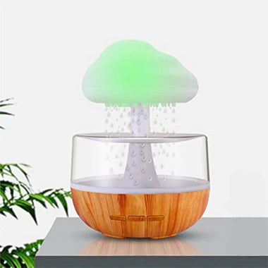 Rain Cloud Humidifier Light Water Drip Aromatherapy Diffuser Humidifier, Raining Cloud Night Light with 7 Color Lights, Essential Oil Diffuser Humidifier Waterfall Lamp, Relaxing Water Drop Sound for Sleep