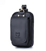 BULLCAPTAIN Men's Genuine Leather Waist Bag Casual Fashion Small Business Bag Multifunctional 7-inch Mobile Phone Bag