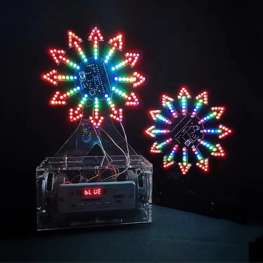 DIY LED Ferris Wheel Kit Audio-Controlled Spectrum 5V 1A Animation Modes 6 Spectrum Modes Electronics Educational Kit