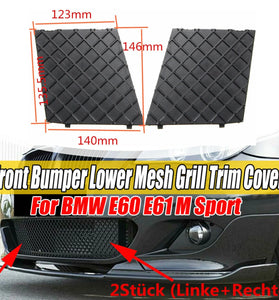 2pcs Front Bumper Lower Mesh Grill Trim Cover Left and Right For BMW E60 E61M