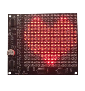 DIY LED Matrix Kit SMD Dot Matrix Advertising Screen Kit Soldering Practice PCB Pre-Programmed Microcontroller Red Display