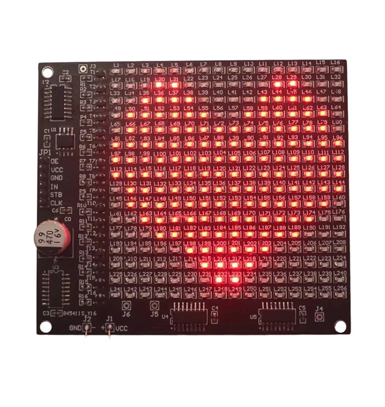 DIY LED Matrix Kit SMD Dot Matrix Advertising Screen Kit Soldering Practice PCB Pre-Programmed Microcontroller Red Display