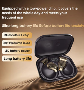 X5S TWS Earclips Wireless bluetooth 5.4 Earphone Stereo Sound 28H Playback Ergonomics Soft Memory Silicone Sports Headphones