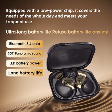 X5S TWS Earclips Wireless bluetooth 5.4 Earphone Stereo Sound 28H Playback Ergonomics Soft Memory Silicone Sports Headphones