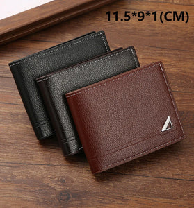 Men Short Wallet Business Casual Soft Leather Wallet Classic Retro Horizontal Wallet Large Capacity Fashion Purse With Card Slot