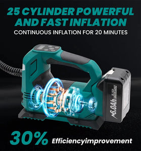 Cordless Tire Inflator For 18V Lithium Battery BL1815 BL1830 BL1840 BL1850 Wireless Air Pump Power Tool Battery