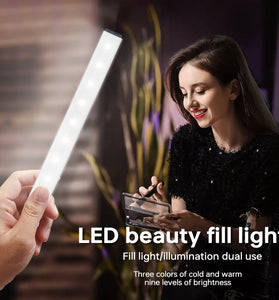 USB Charging 40cm LED Night Light 3 Color Adjustable 80LED 9 Levels Brightness Adjustment for Live Streaming Vlogging Makeup Photography