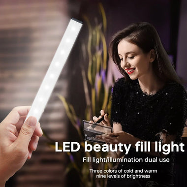 USB Charging 40cm LED Night Light 3 Color Adjustable 80LED 9 Levels Brightness Adjustment for Live Streaming Vlogging Makeup Photography