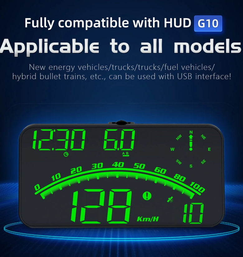 Head Up Display for Car Large Screen Digital GPS Speedometer 5.5-Inch Car Hud Head-Up Display Speeding Alarm