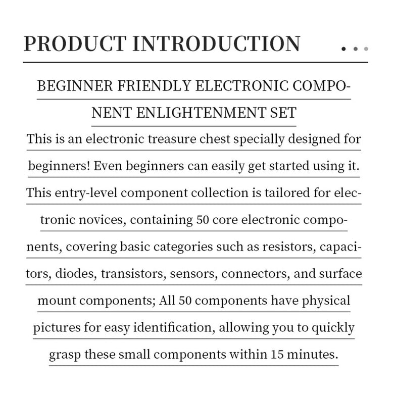 Essential Electronics Components Kit 50 Types Electronic Parts Resistors Capacitors Diodes Transistors LEDs Connectors Beginner Friendly Ultimate Starter Pack