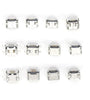 60pcs 12 Types Mini USB Socket Set Stainless Steel Port High Durability Easy to Store and Carry Industrial Control Components