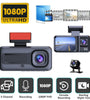 Full HD 1080P Car Front Windshield DVR Camera 3 Lens Dash Cam with Infrared Night Vision Parking Reverse Assistance