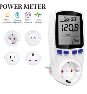 Digital Wattmeter AC 220V Power Meter Electricy Consumption Energy Meter EU Plug Power Kilowatt Wattage Electricity Meter