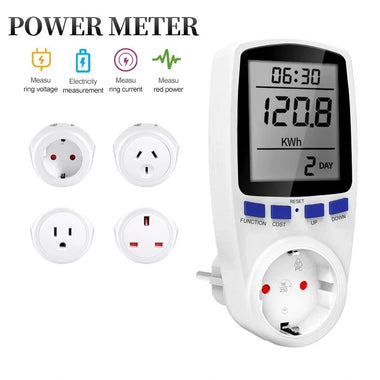Digital Wattmeter AC 220V Power Meter Electricy Consumption Energy Meter EU Plug Power Kilowatt Wattage Electricity Meter