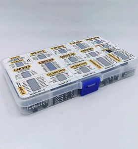 150 Pcs IC Chip Assortment Kit Opamps Oscillator PWM NE555 LM358 LM324 TDA2030 UC3842 ULN2003 with Sockets and Adapter for Electronics DIY Projects