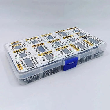 150 Pcs IC Chip Assortment Kit Opamps Oscillator PWM NE555 LM358 LM324 TDA2030 UC3842 ULN2003 with Sockets and Adapter for Electronics DIY Projects