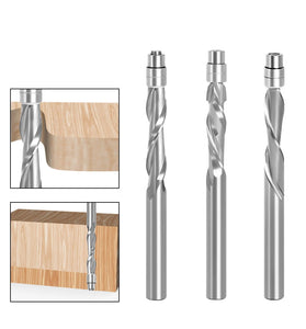 1/3PCS 6mm 6.35mm Shank Solid Carbide Bearing Guided Two Flute Flush Trim Router Bits Woodworking Milling Cutters Z06AT3A