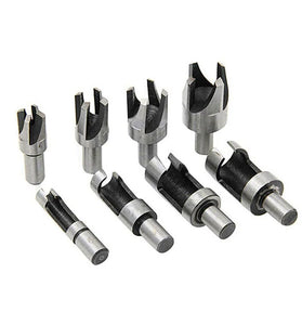 8PCS HSS Cork Drill Bit Set Wood Plug Cutter Drill Cutting Tool Drill Bit Set Bored Hole Tenon Drills