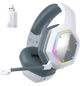 EKSA E1000WT Gaming Headset 7.1 Surround Wireless bluetooth Headphone 50mm Powerful Driver ENC Call Noise Cancelling 36H Battery Life Low Game Latency Support 3.5mm Wired Headphones