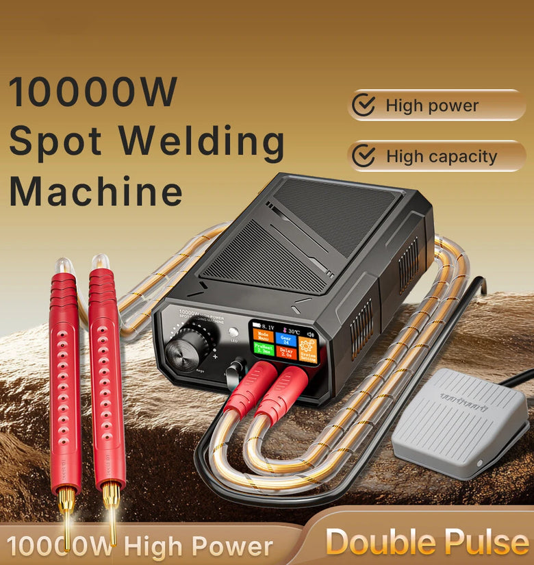 TK-20P 10000W Dual Pulse Spot Welding Machine 1200A High Current Fireproof ABS Welding Nickel Plated 0.3mm Pure Nickel 0.15mm Portable Welder