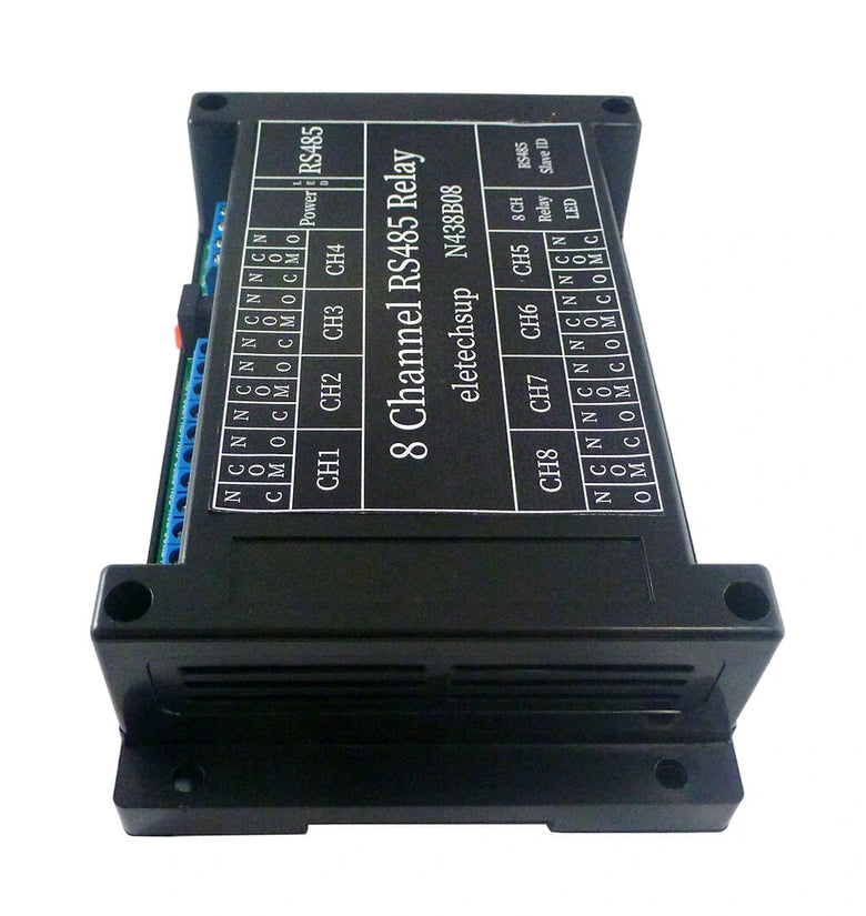 with TVS protected DC 12V 8Ch RS485 Relay Module Modbus RTU 03 06 16 Function Code DIN Shell Switch Board