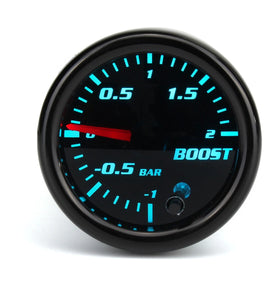 Turbo Boost Gauge Vacuum Pressure Meter 7 Color LED 1~2 Bar Black Len UK 2" 52mm