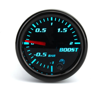 Turbo Boost Gauge Vacuum Pressure Meter 7 Color LED 1~2 Bar Black Len UK 2" 52mm