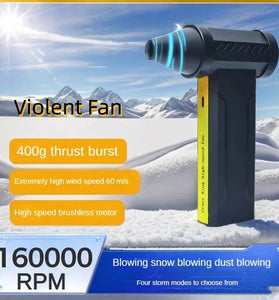 Turbo Fan X6 160,000 RPM Brushless Motor 10,000mAh Peak Battery 200W High-Speed Blower 4-Speed Settings Type-C Charging Industrial Dust Removal