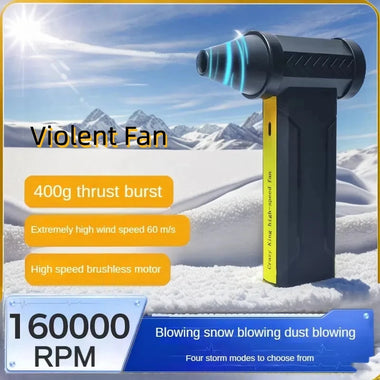 Turbo Fan X6 160,000 RPM Brushless Motor 10,000mAh Peak Battery 200W High-Speed Blower 4-Speed Settings Type-C Charging Industrial Dust Removal