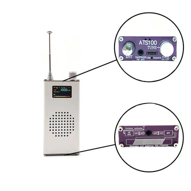 Portable ATS100 SI4732 150K-108MHz LCD Radio Receiver FM AM LW MW SW SSB Whip Antenna