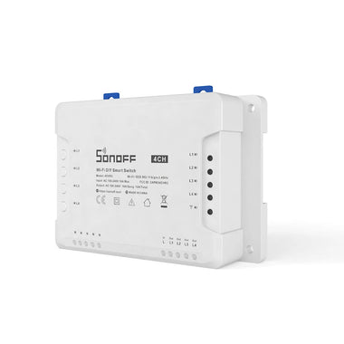 SONOFF 4CH R3 AC100-240V 50/60Hz 10A 2200W 4 Gang WiFi DIY Smart Switch Inching Self-Locking Interlock 3 Working Mode APP Remote Control Switch Works with Alexa and Google Home