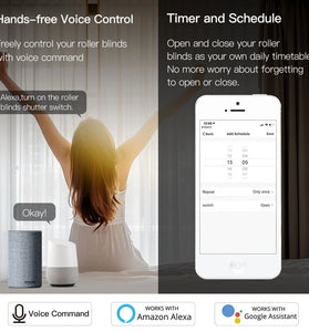 Tuya WiFi Smart RF433 Blind Shutter Curtain Switch with Remote APP Timing Function Voice Control with Alexa Google Assistant