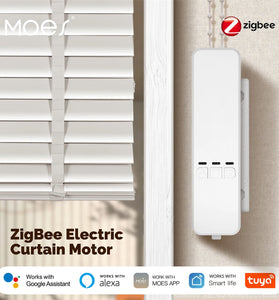 MOES Tuya Zigbe Smart Curtain Motor Chain Roller Blinds Timing Function App Remote Control Voice Control with Alexa Google Home