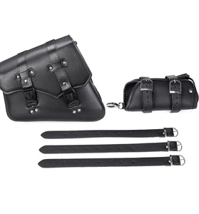 Motorcycle Saddle Bag PU Leather Waterproof Saddlebags Black Left/Right Side For Harley Davidson Universal