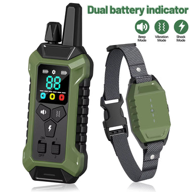 PC30 Electric Dog Training Collar Remote Control Pet Anti Bark IP67 Waterproof Rechargeable Beep Shock Vibration Mode 3140000ft Range Type-C Charging Remote Pet Controller