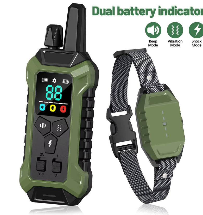 PC30 Electric Dog Training Collar Remote Control Pet Anti Bark IP67 Waterproof Rechargeable Beep Shock Vibration Mode 3140000ft Range Type-C Charging Remote Pet Controller
