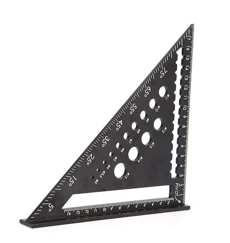 Woodworking Tools Aluminum Alloy Triangle Ruler Hole Square 45 90 Degree Angle Square High Precision Measurement