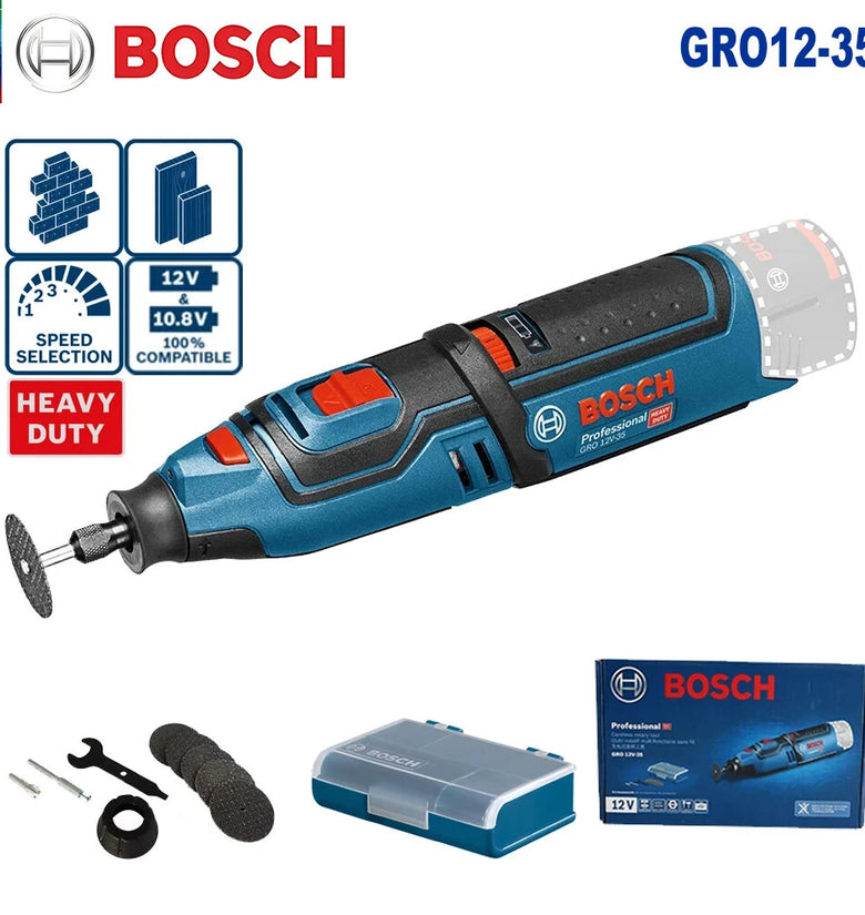 GRO 12V-35 Cordless Rotary Tool 12V Electric Grinder Multi-Purpose Mini Engraving Sanding Polishing Drilling Power Tools