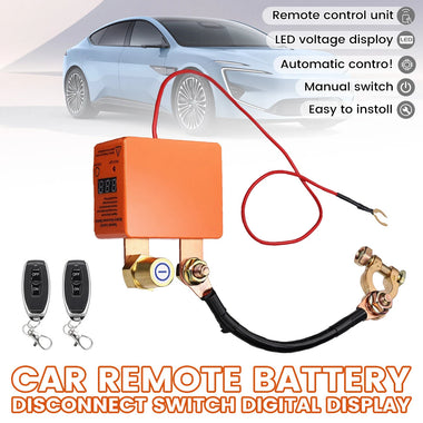 12V 24V 240A Wireless Remote Battery Disconnect Switch Automatic Cut-Off Low Power Consumption LED Voltage Display Manual Control Car Battery Isolator Anti Short Circuit Protection