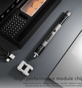 50 in 1 Electric Screwdriver Set Precision Repair Tool Torque 0.4Nm 240RPM Lithium Battery USB Powered Chrome Vanadium Steel Adjustable LED Screen