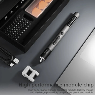 50 in 1 Electric Screwdriver Set Precision Repair Tool Torque 0.4Nm 240RPM Lithium Battery USB Powered Chrome Vanadium Steel Adjustable LED Screen
