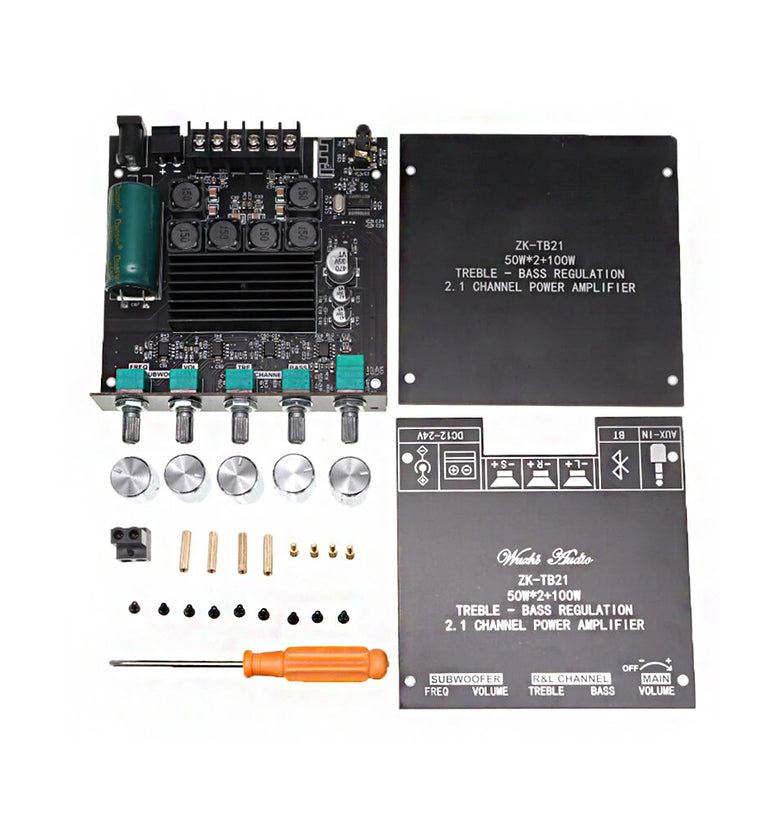 ZK-TB21 TPA3116D2 bluetooth 5.0 Subwoofer Amplifier Board 50WX2+100W 2.1 Channel Power Audio Stereo Bass AMP