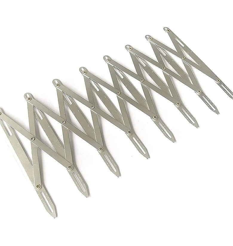 Aluminum Alloy Expanding Sewing Gauge Adjustable 24 Inch Button Guide Measurement Tool for Pleats Crafts Snaps Shirring Smocking Clothing Drapery and Woodworking