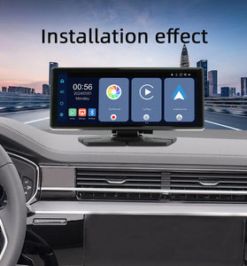 V5312R 8.1 Inch Screen Wireless CarPlay Android Auto Portable DVR 1600x600 Resolution Built-In Camera Driving Recorder 2K Recording Bluetooth 5.0 FM Transmitter Touchscreen Display WiFi Connectivity