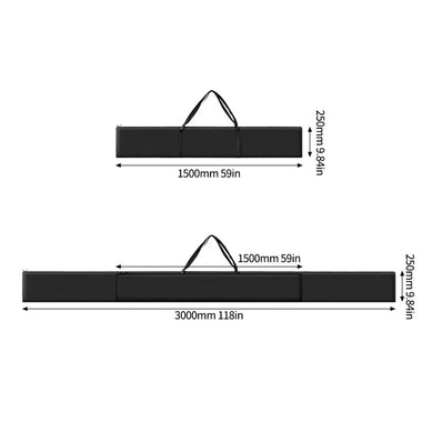 Premium Protective Track Saw Guide Rail Bag Oxford Cloth 300cm 150cm Black Heavy Duty Wear Resistant Protective Carrying Case for Tracks and Tools for Makita Festool Rail