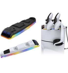 DOBE PS5/PS5 Slim Controller Charger Dual Charging Dock Station Wireless Gamepad Charger Top Mount Accessory Fast Charging