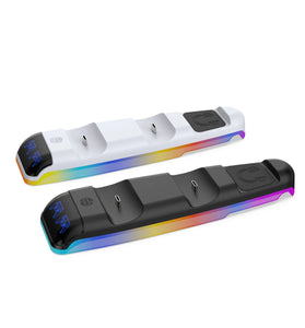 DOBE PS5/PS5 Slim Controller Charger Dual Charging Dock Station Wireless Gamepad Charger Top Mount Accessory Fast Charging