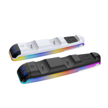 DOBE PS5/PS5 Slim Controller Charger Dual Charging Dock Station Wireless Gamepad Charger Top Mount Accessory Fast Charging