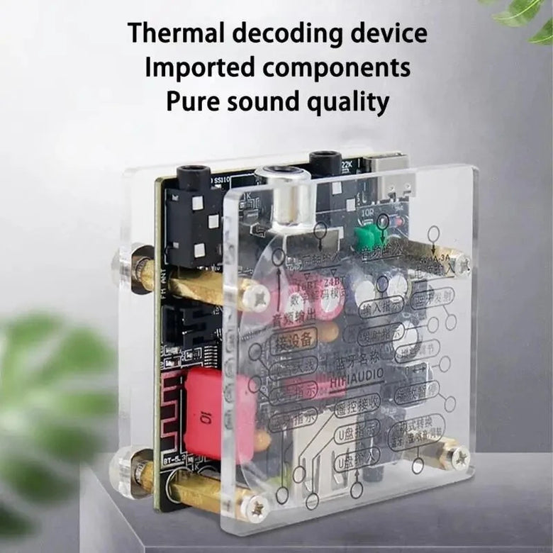 Lossless HiFi 5.3 Bluetooth Audio Receiver USB Flash Drive Coaxial Decoder Player Amplifier Speaker with Remote Control