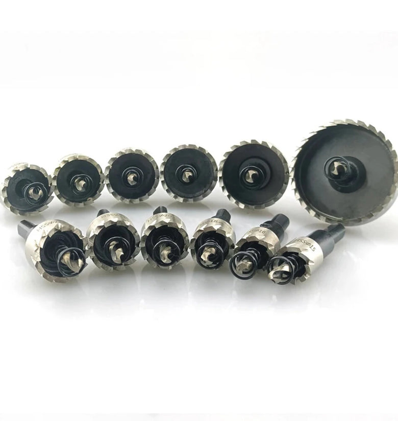 12PCS High-Speed Steel Hole Saw Set 15-50mm HSS4241 Drill Bit Alloy Metal Cutting Tool for 2mm Thick Sheets